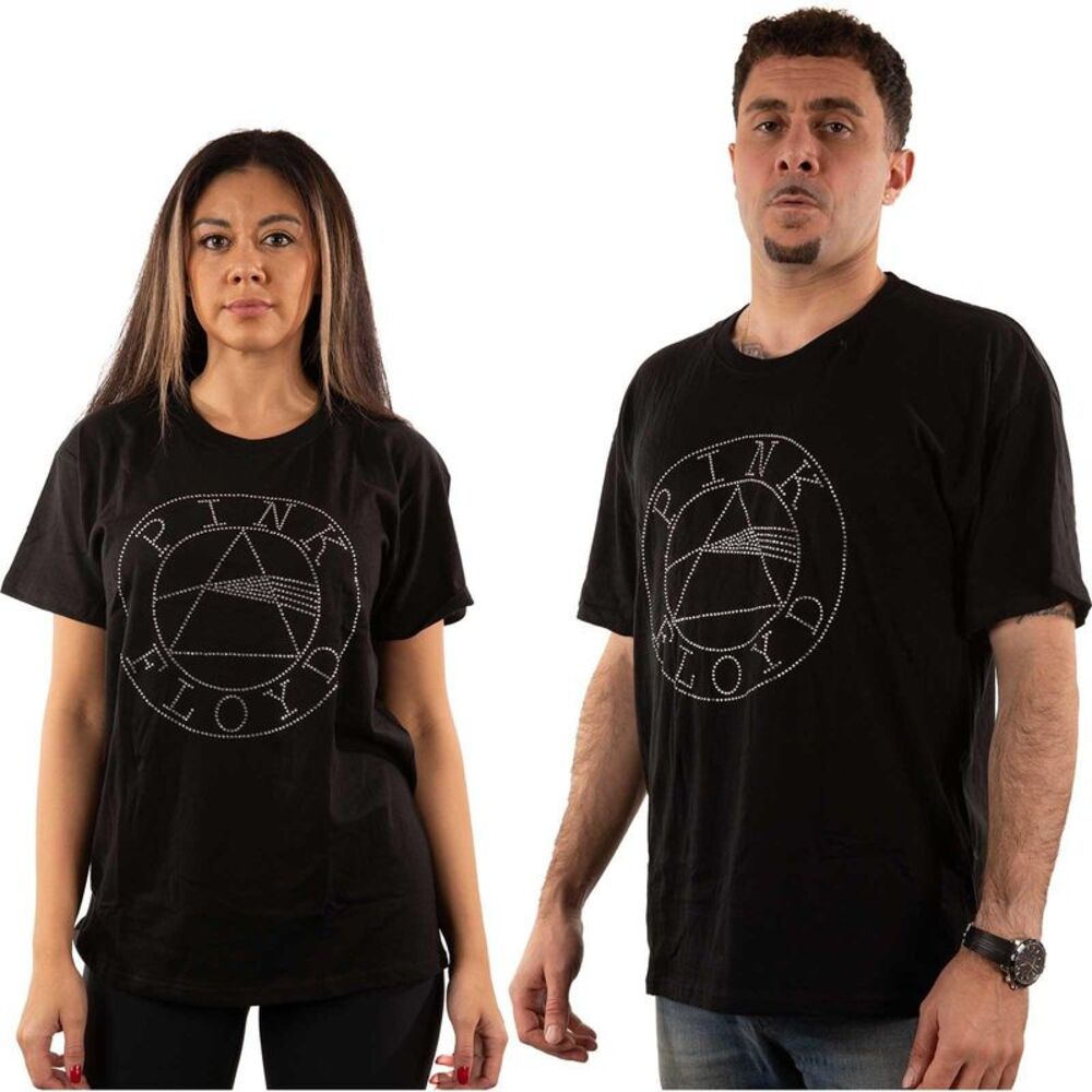 Pink Floyd Unisex Adult Diamante Circle Logo T-Shirt / Black